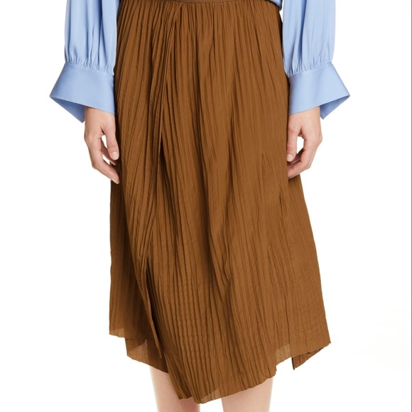 Vince Dresses & Skirts - Vince asymmetrical pleated midi waist skirt pleat